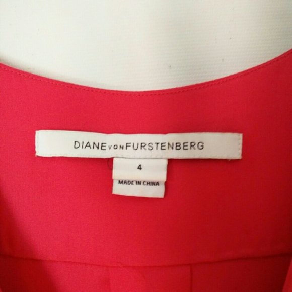 DVF DIANE VON FURSTENBERG coral silk dress - Picture 11 of 16